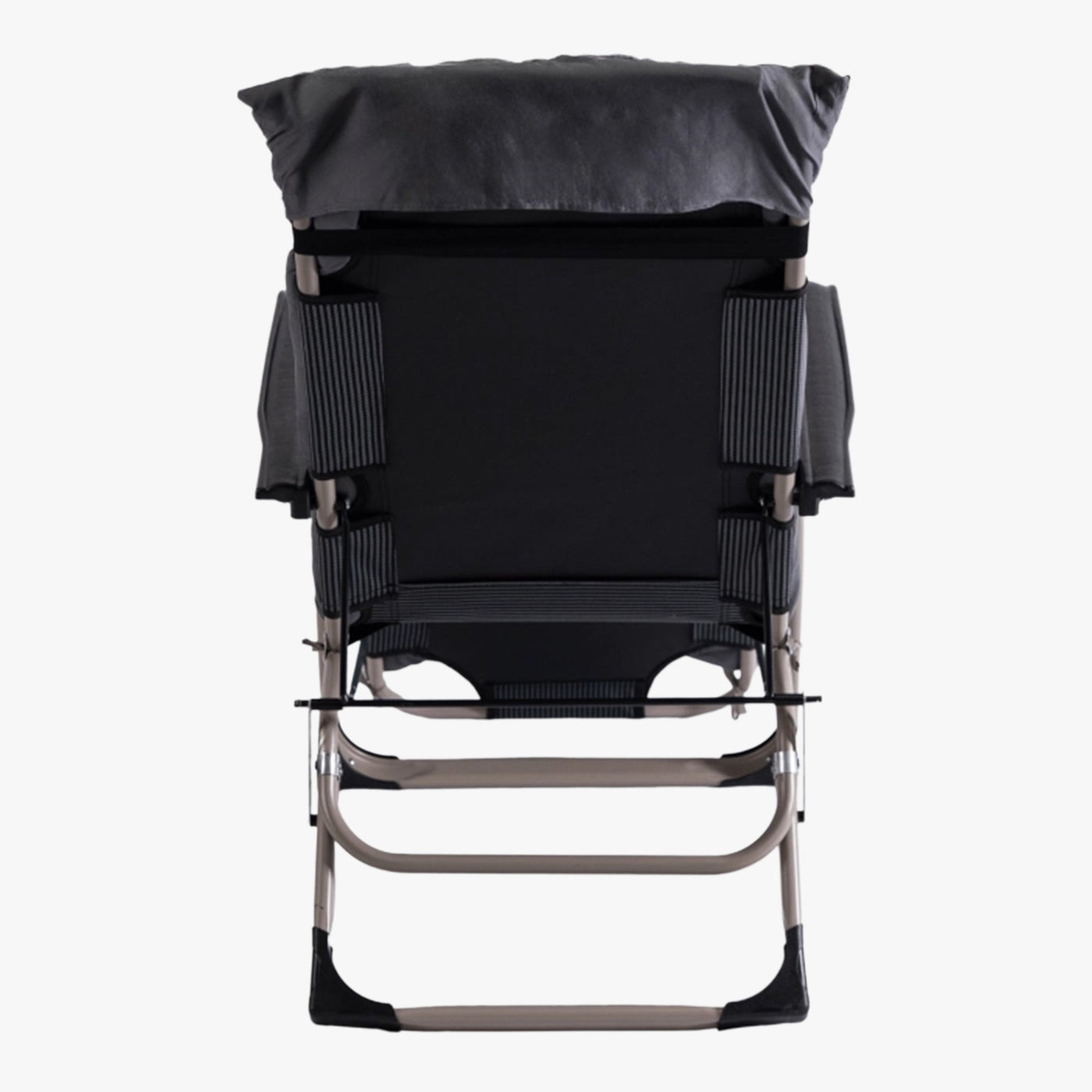 EDISON Fauteuil inclinable en tissu gris pieds en métal beige - Mobilier de jardin - Mobilier Deco