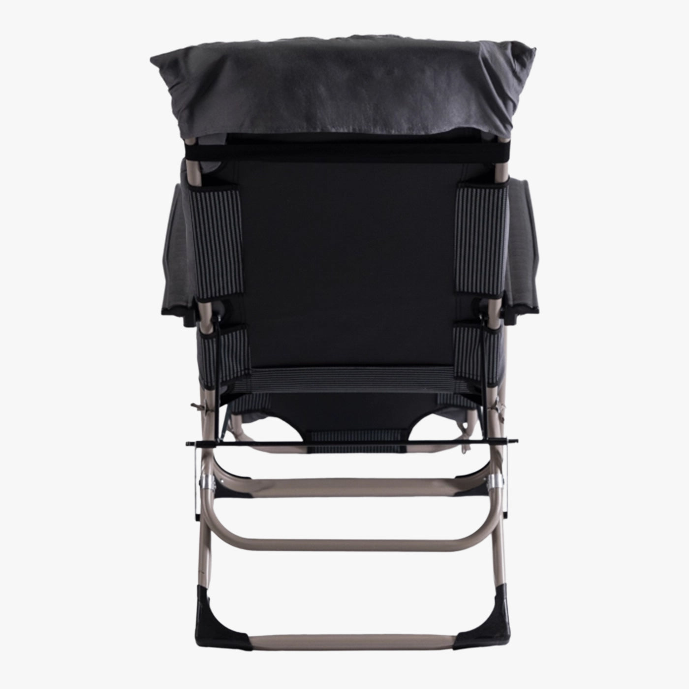 EDISON Fauteuil inclinable en tissu gris pieds en métal beige