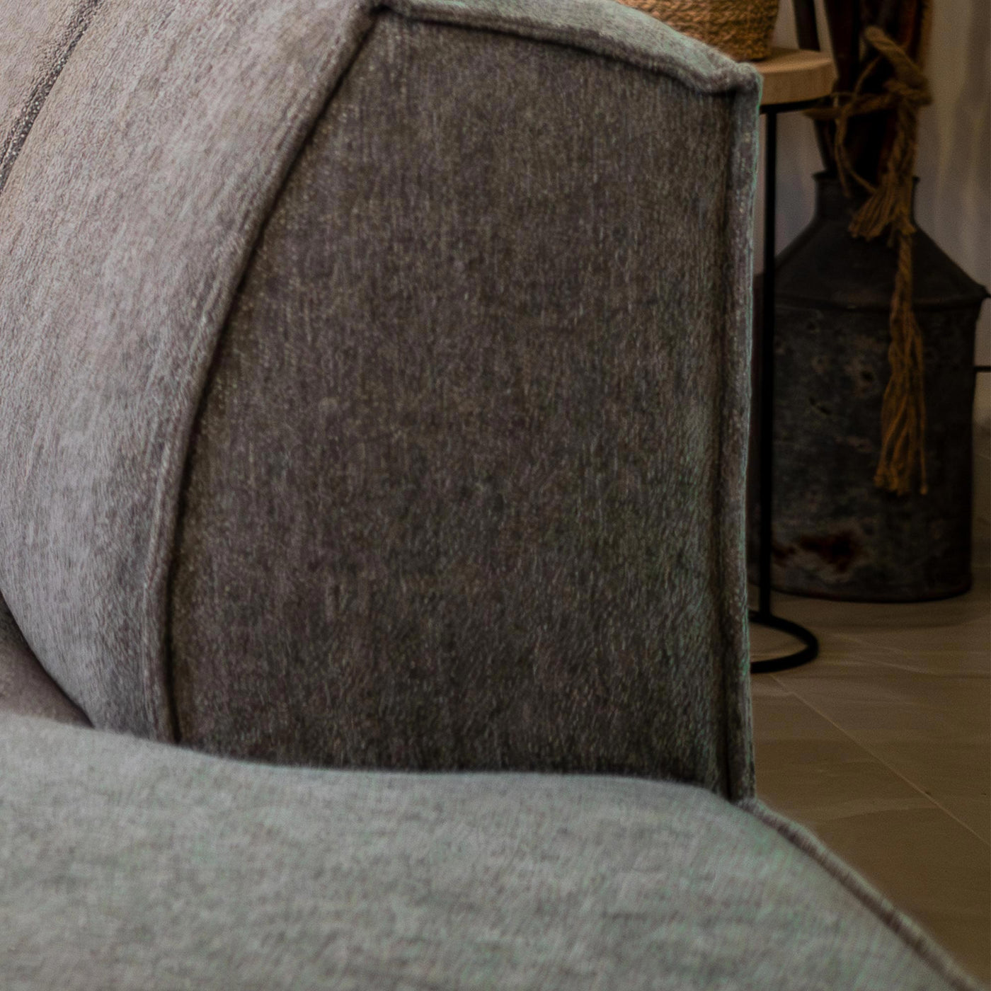 ELIA Canapé d'angle en tissu gris- Angle droit