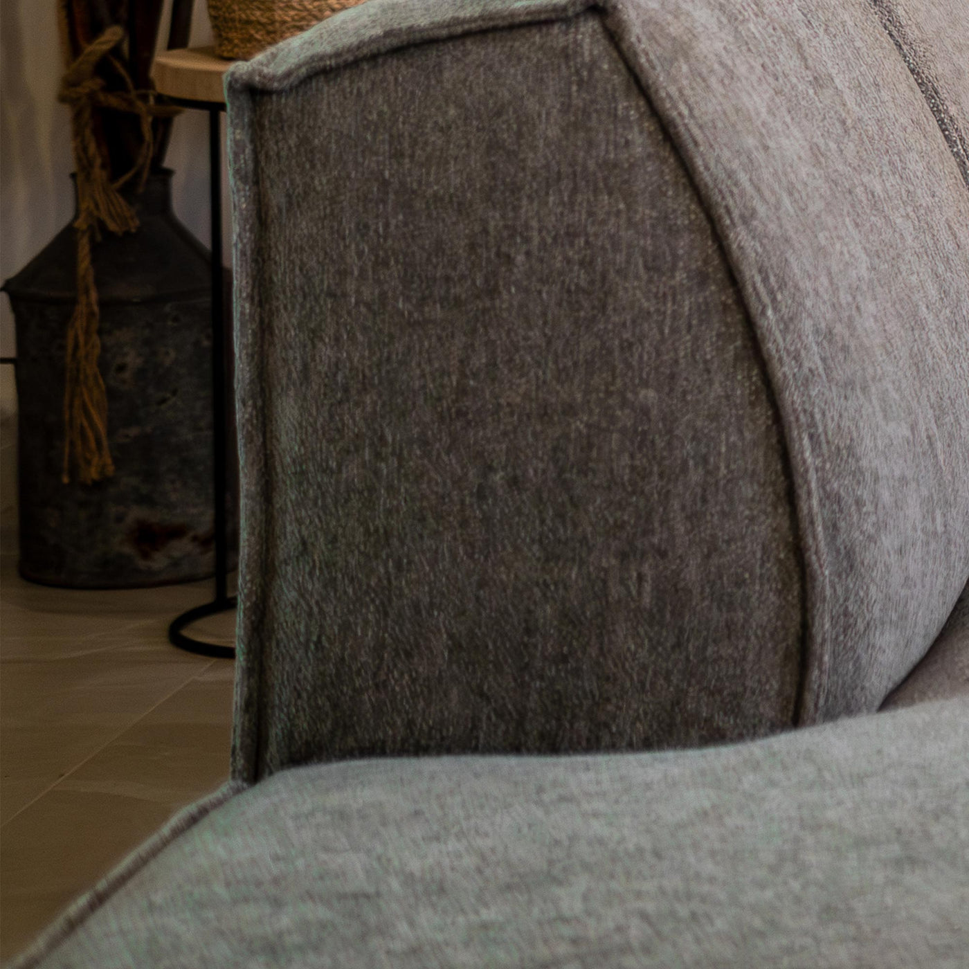 ELIA Canapé d'angle en tissu gris- Angle gauche