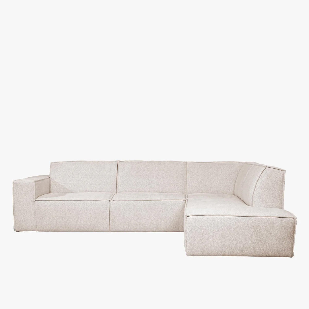 ELIA Canapé d'angle en tissu beige - Angle droit - Canapés d'angle - Mobilier Deco
