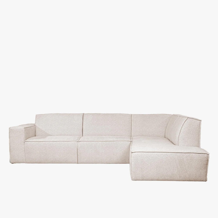 ELIA Canapé d'angle en tissu beige - Angle droit