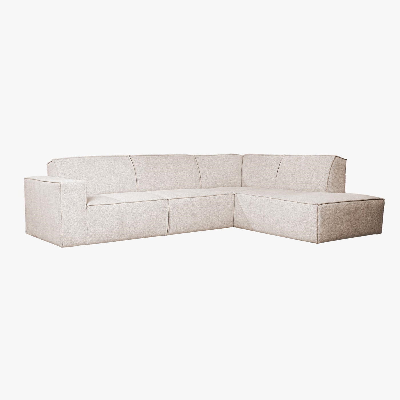 ELIA Canapé d'angle en tissu beige - Angle droit - Canapés d'angle - Mobilier Deco