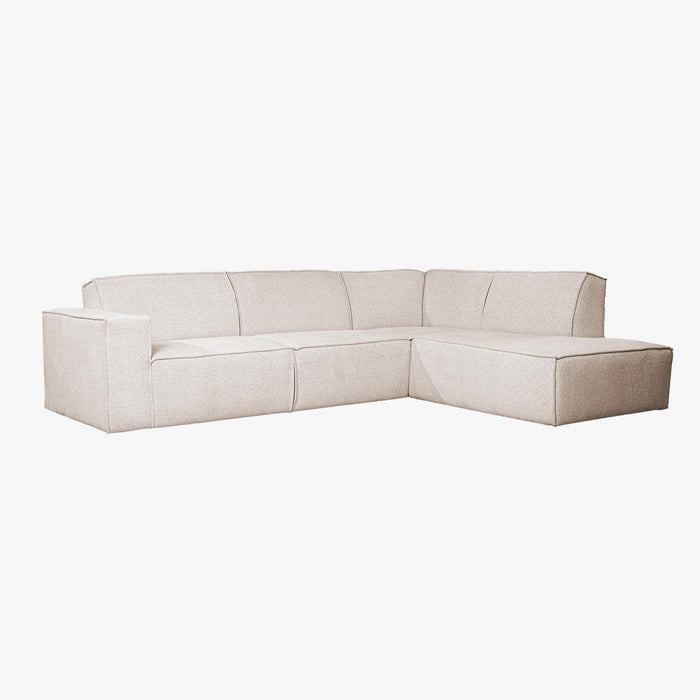 ELIA Canapé d'angle en tissu beige - Angle droit