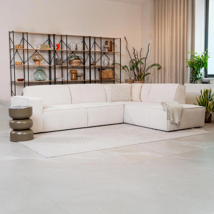 ELIA Canapé d'angle en tissu beige - Angle droit