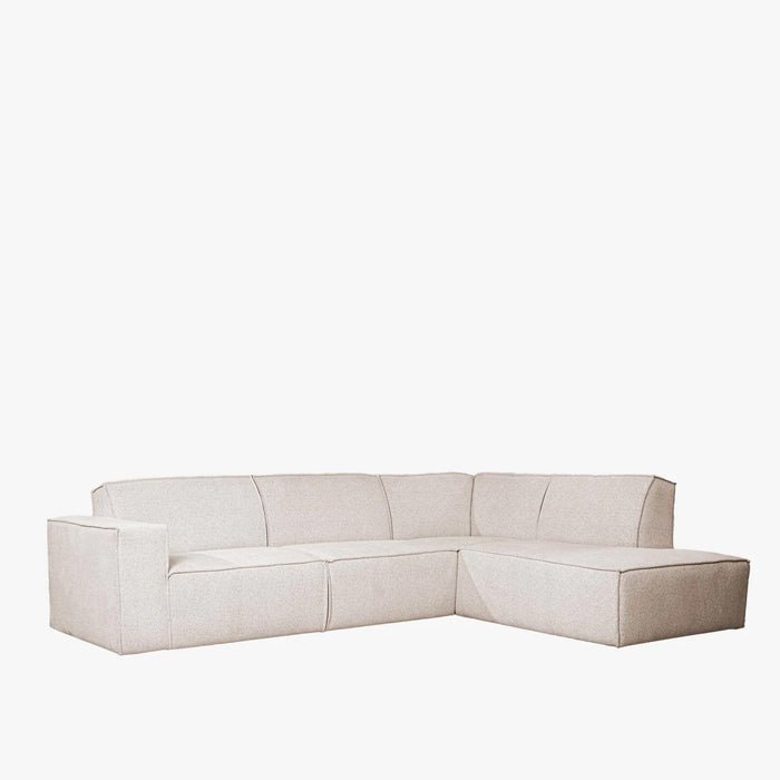 ELIA Canapé d'angle en tissu beige - Angle droit