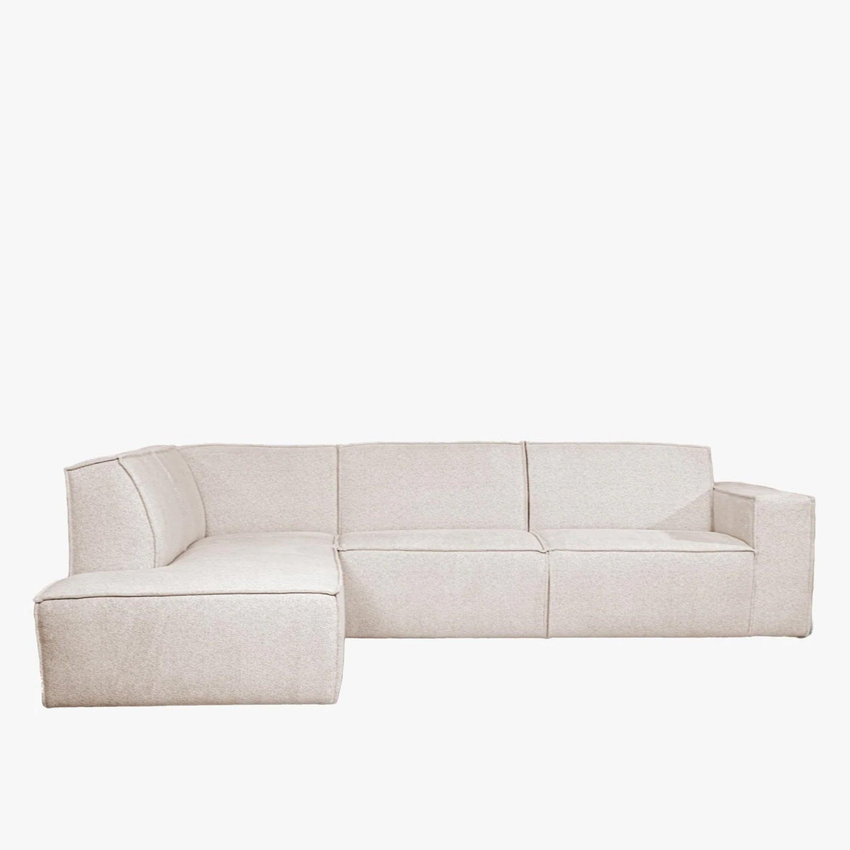 ELIA Canapé d'angle en tissu beige - Angle gauche - Canapés d'angle - Mobilier Deco