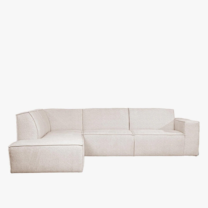 ELIA Canapé d'angle en tissu beige - Angle gauche