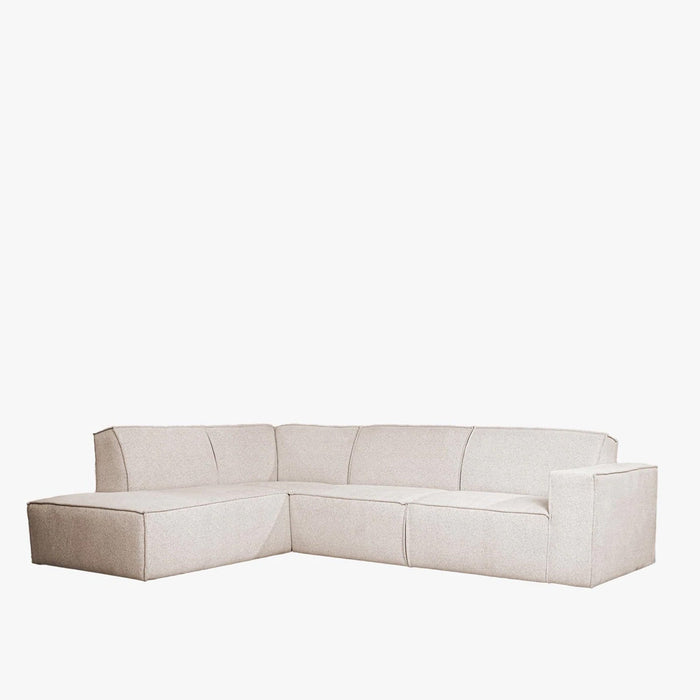 ELIA Canapé d'angle en tissu beige - Angle gauche