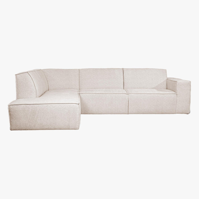 ELIA Canapé d'angle en tissu beige - Angle gauche