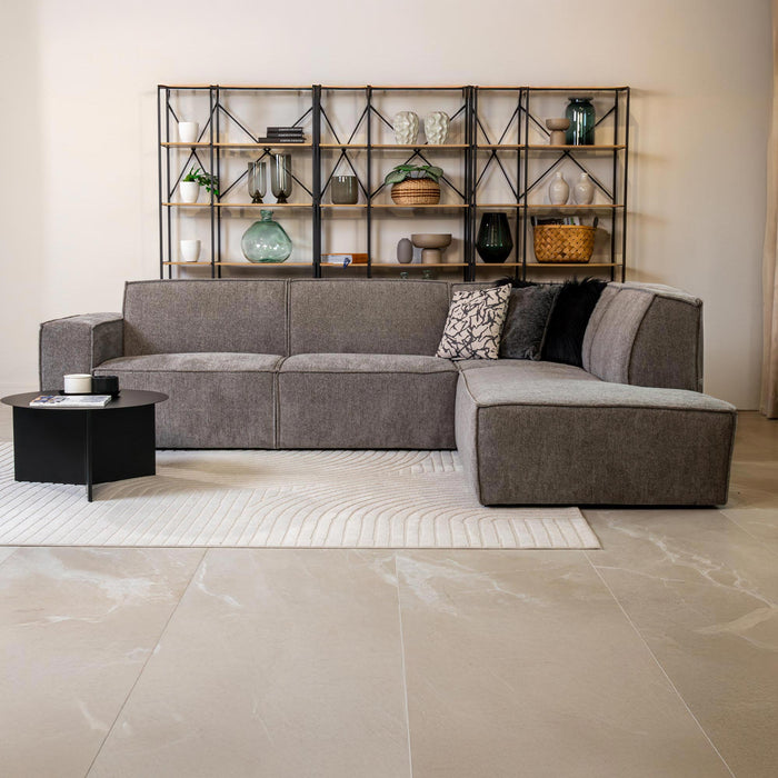 ELIA Canapé d'angle en tissu gris- Angle droit