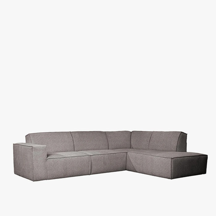 ELIA Canapé d'angle en tissu gris- Angle droit