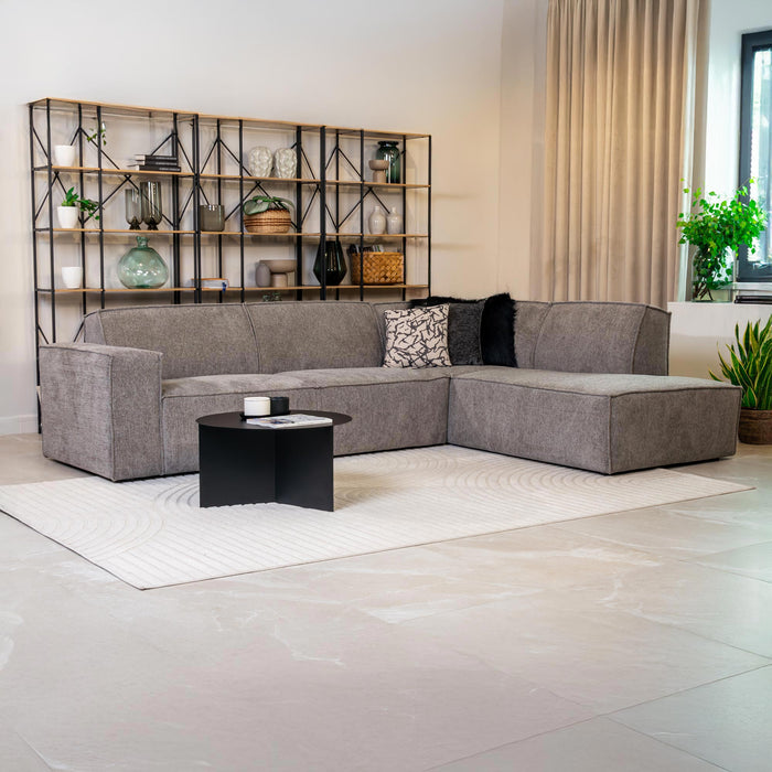 ELIA Canapé d'angle en tissu gris- Angle droit