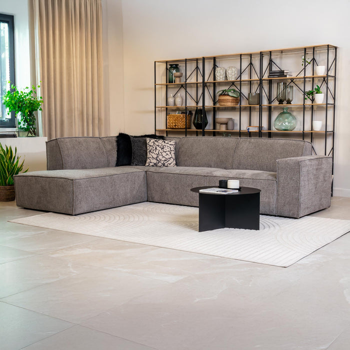 ELIA Canapé d'angle en tissu gris- Angle gauche