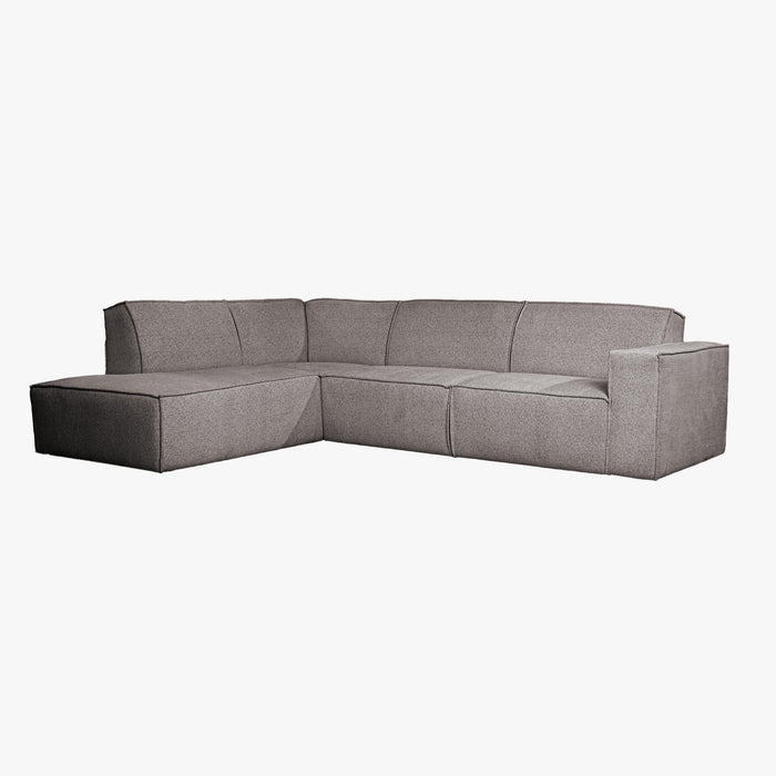 ELIA Canapé d'angle en tissu gris- Angle gauche