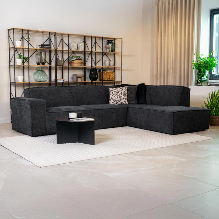ELIA Canapé d’angle en tissu gris anthracite - Angle droit