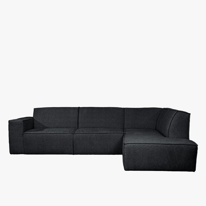 ELIA Canapé d’angle en tissu gris anthracite - Angle droit