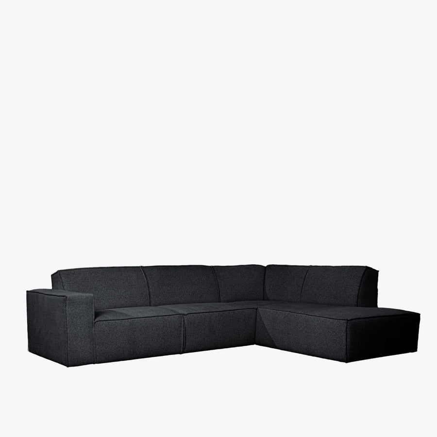 ELIA Canapé d’angle en tissu gris anthracite - Angle droit — aperçu vidéo