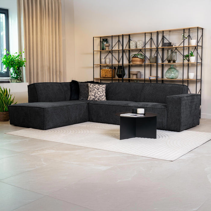 ELIA Canapé d’angle en tissu gris anthracite - Angle gauche