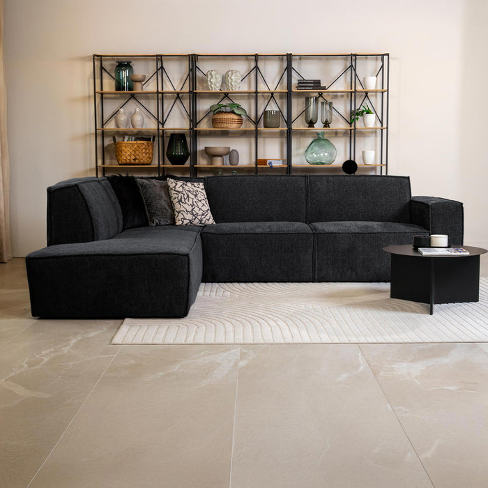 ELIA Canapé d’angle en tissu gris anthracite - Angle gauche