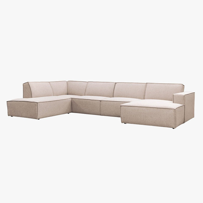 ELIA XL Canapé panoramique en tissu beige - Angle droit