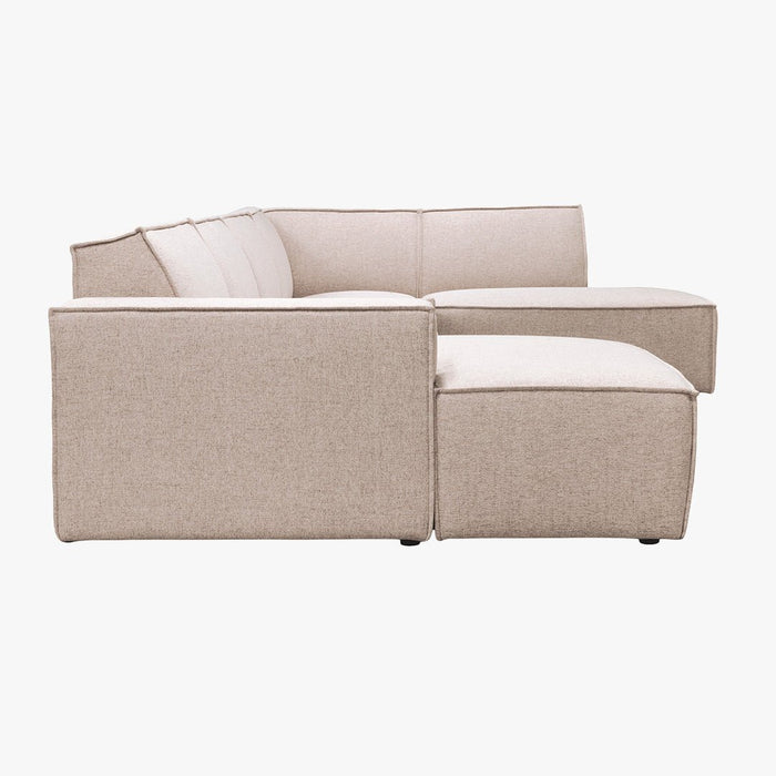 ELIA XL Canapé panoramique en tissu beige - Angle gauche