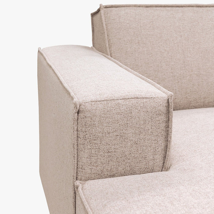 ELIA XL Canapé panoramique en tissu beige - Angle gauche