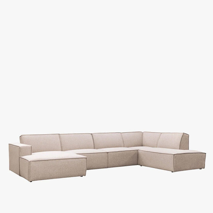 ELIA XL Canapé panoramique en tissu beige - Angle gauche