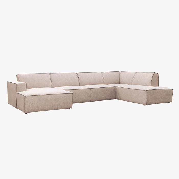 ELIA XL Canapé panoramique en tissu beige - Angle gauche