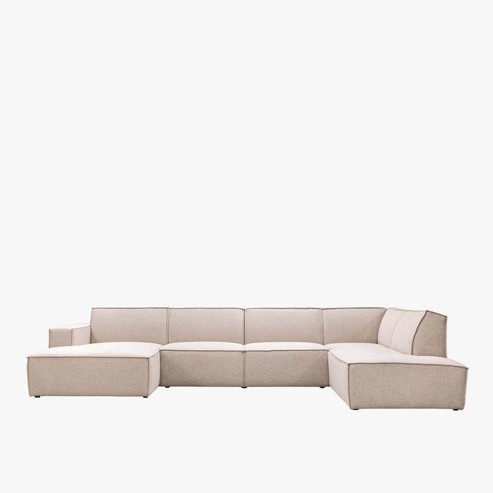 ELIA XL Canapé panoramique en tissu beige - Angle gauche