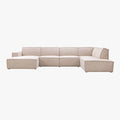 ELIA XL Canapé panoramique en tissu beige - Angle gauche