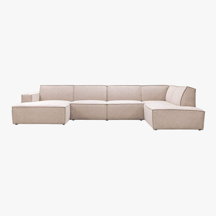 ELIA XL Canapé panoramique en tissu beige - Angle gauche