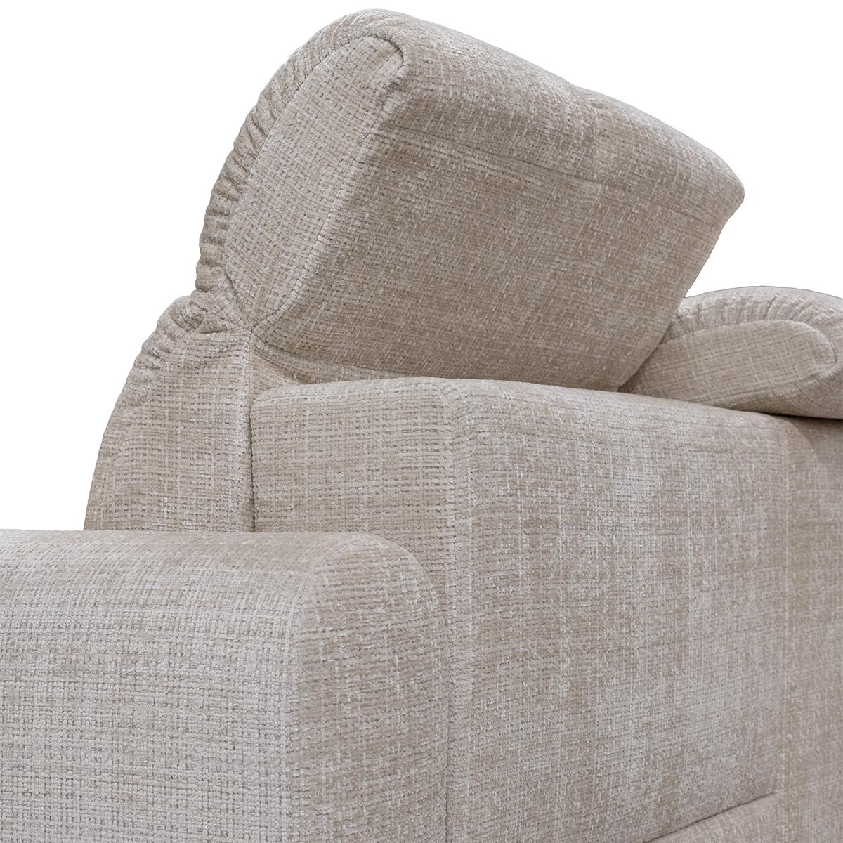 ELIOS Canapé d'angle convertible avec coffre en tissu beige - Angle droit