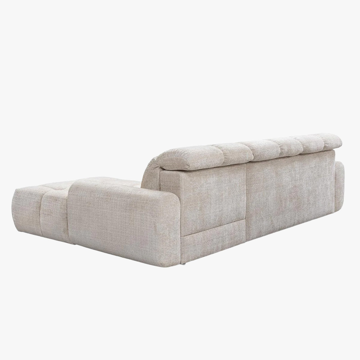 ELIOS Canapé d'angle convertible avec coffre en tissu beige - Angle droit - Canapé d'angle convertible - Mobilier Deco