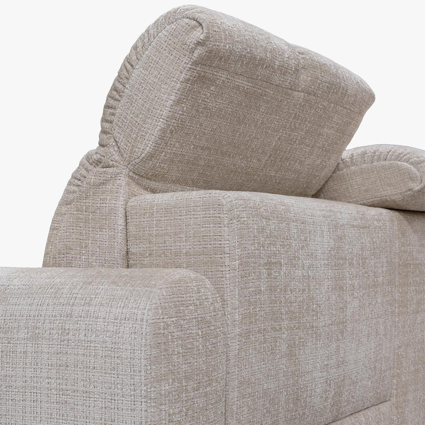 ELIOS Canapé d'angle convertible avec coffre en tissu beige - Angle droit - Canapé d'angle convertible - Mobilier Deco