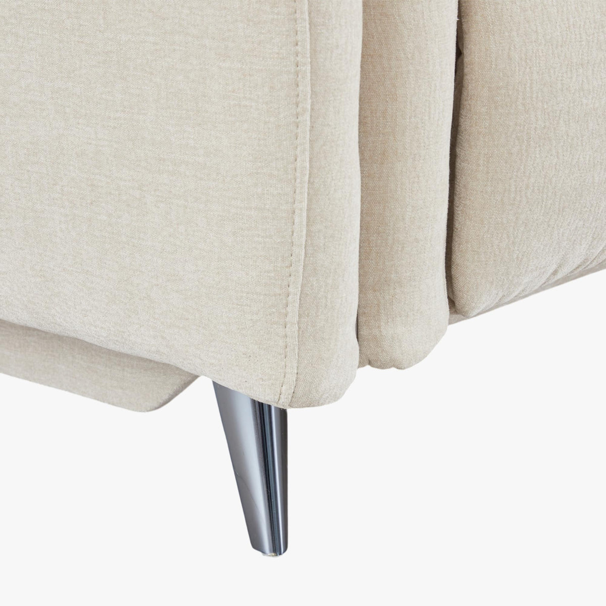 ELISE Canapé 3 places relax électrique en tissu beige - Canapé relax - Mobilier Deco