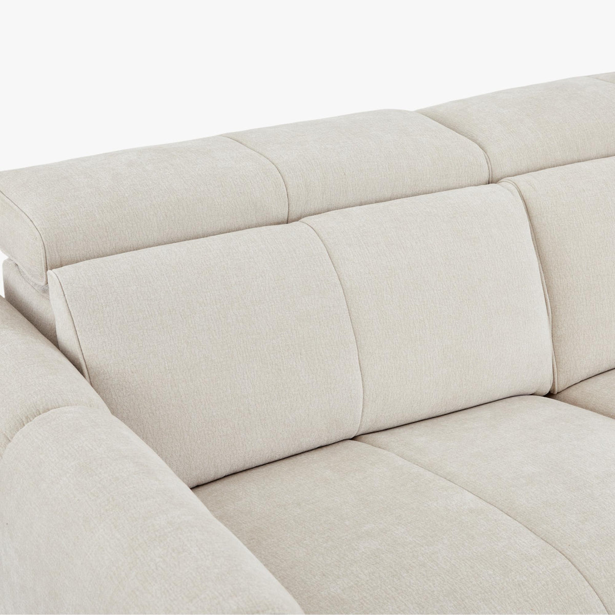 ELISE Canapé 3 places relax électrique en tissu beige - Canapé relax - Mobilier Deco