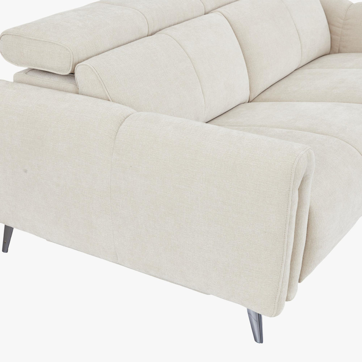 ELISE Canapé 3 places relax électrique en tissu beige - Canapé relax - Mobilier Deco
