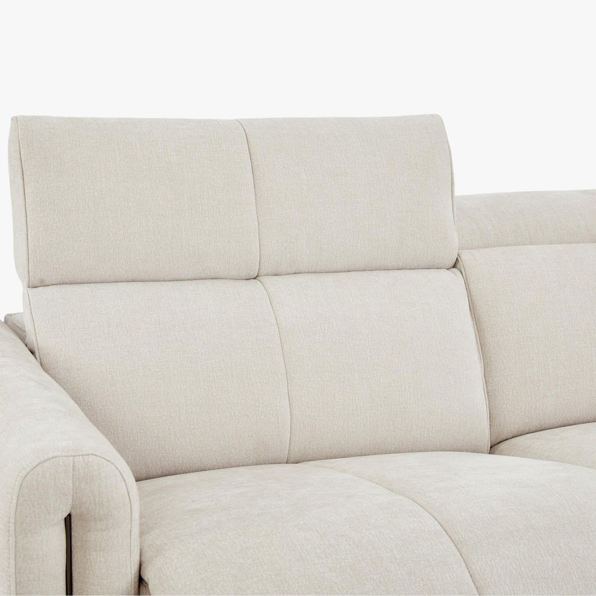 ELISE Canapé 3 places relax électrique en tissu beige - Canapé relax - Mobilier Deco