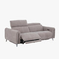ELISE Canapé 3 places relax électrique en tissu taupe