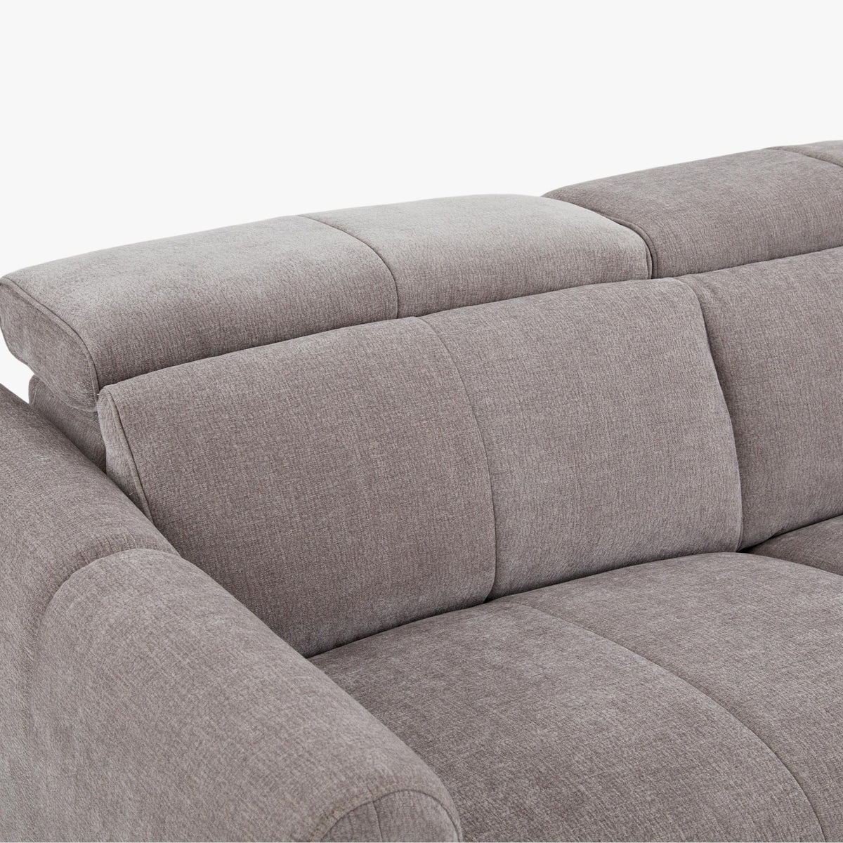 ELISE Canapé 3 places relax électrique en tissu taupe - Canapé relax - Mobilier Deco