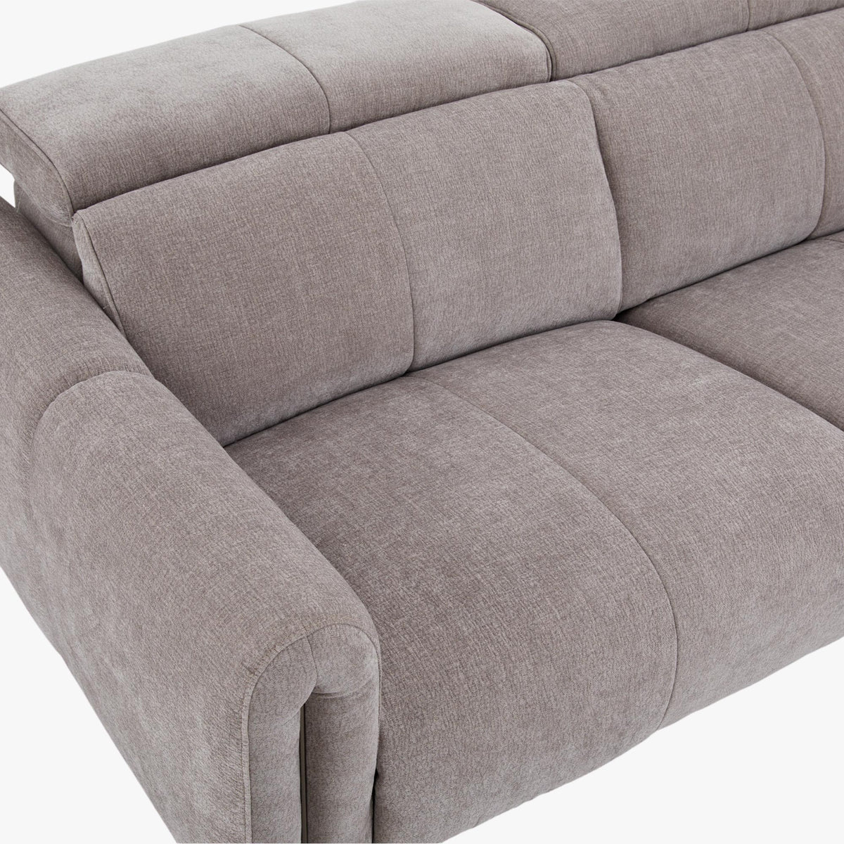 ELISE Canapé 3 places relax électrique en tissu taupe - Canapé relax - Mobilier Deco