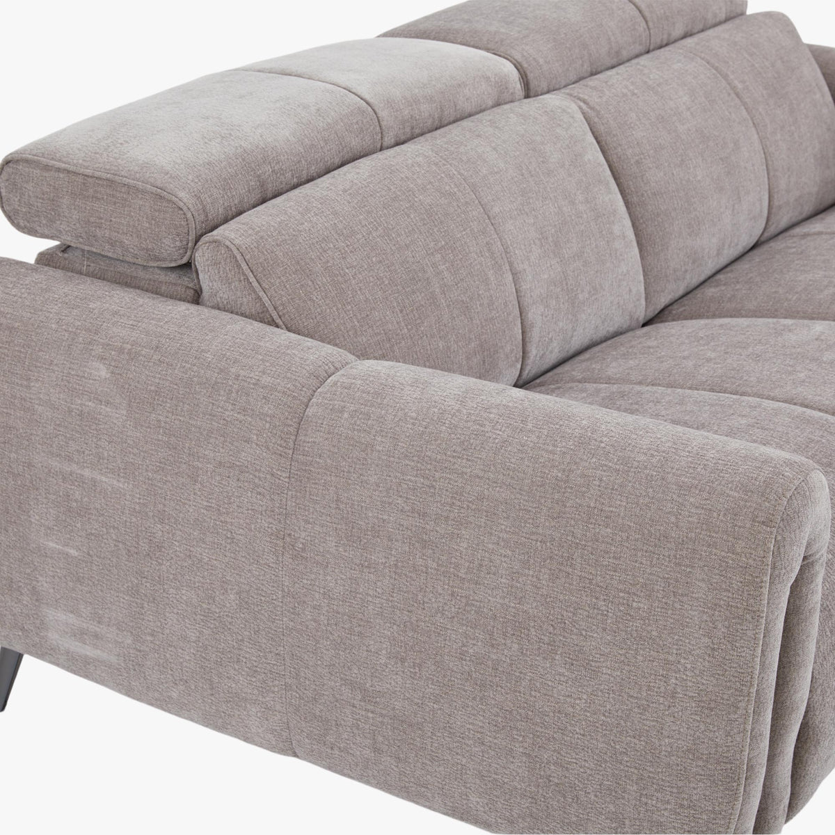 ELISE Canapé 3 places relax électrique en tissu taupe - Canapé relax - Mobilier Deco