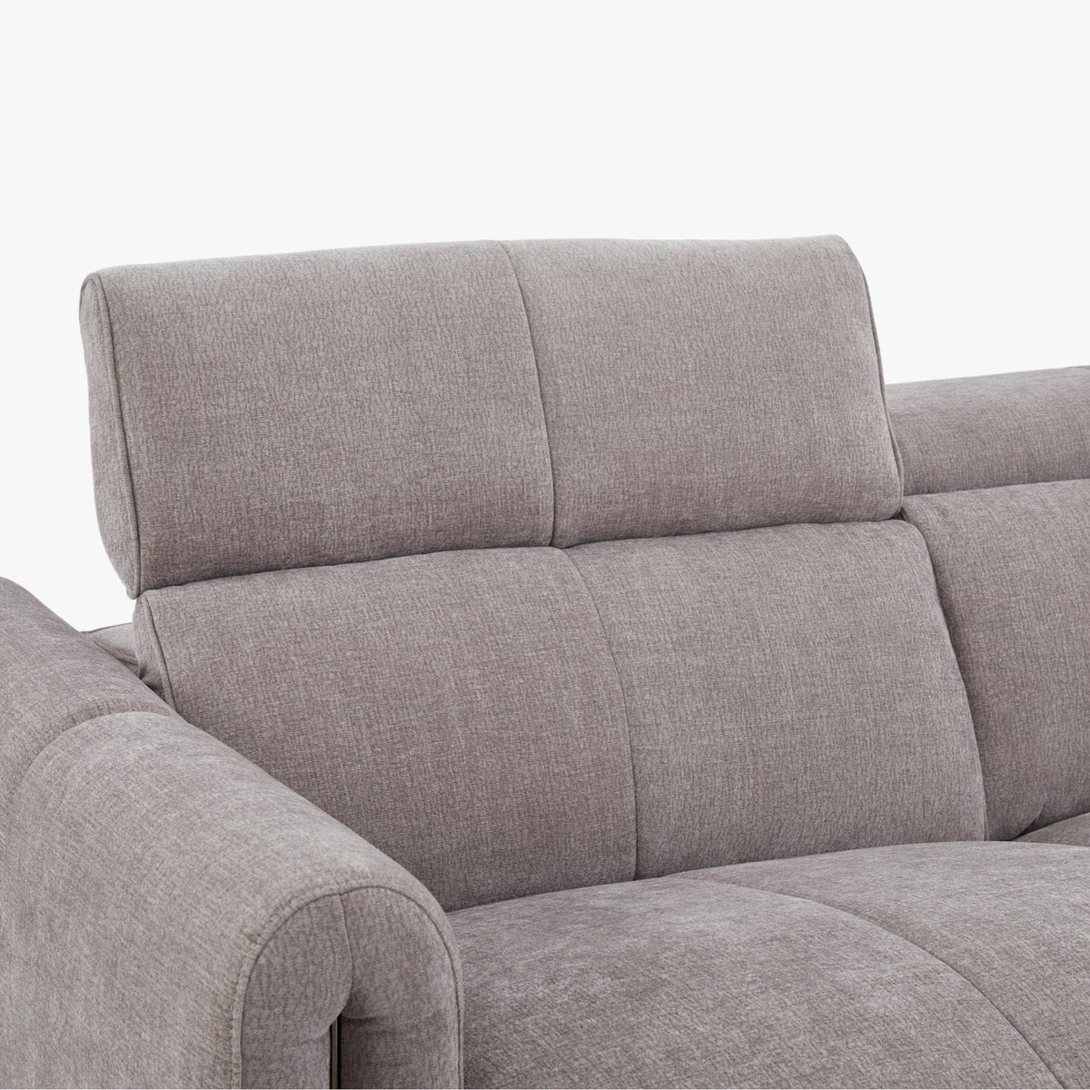 ELISE Canapé 3 places relax électrique en tissu taupe - Canapé relax - Mobilier Deco