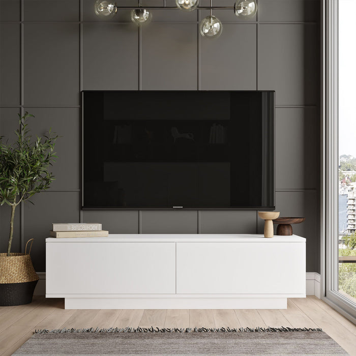 ELONIE Meuble TV 2 portes blanc