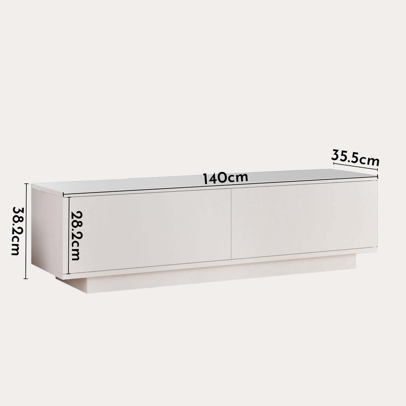 ELONIE Meuble TV 2 portes blanc