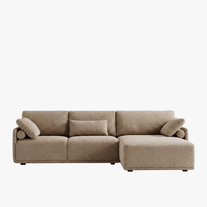 ELORA Canapé d'angle en tissu beige - Angle droit – Canapés d'angle – vue 2
