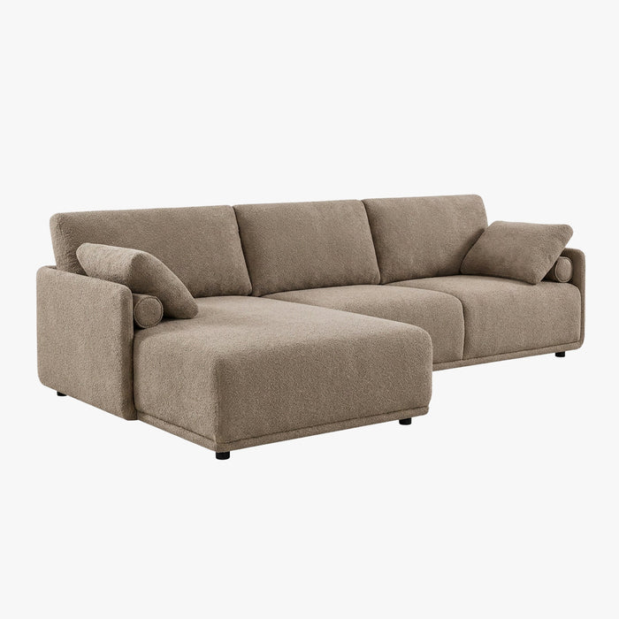 ELORA Canapé d'angle en tissu beige - Angle gauche