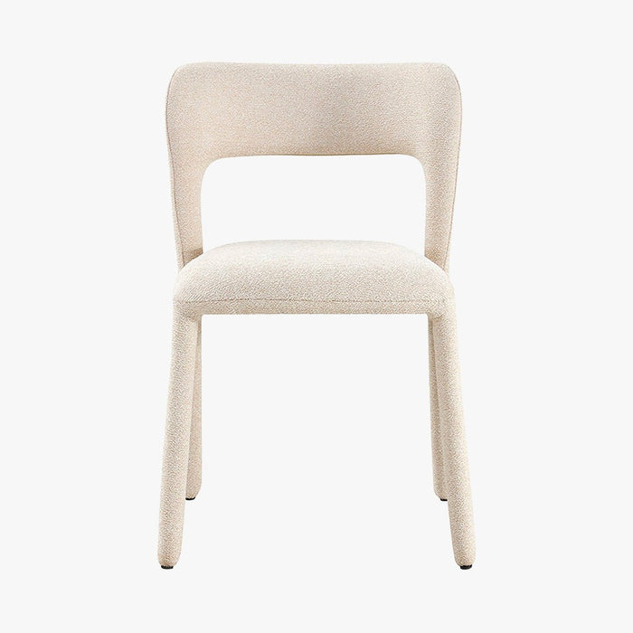 ELVAS Chaise empilable en tissu bouclette beige