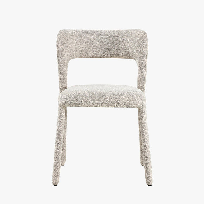 ELVAS Chaise empilable en tissu bouclette écru